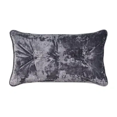 Eastern Accents Imogen Tufted Crushed Velvet Lumbar Pillow Cover & Insert In Gray