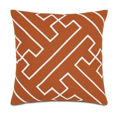 Eastern Accents Indira Mack Sunset Square Polyester/polyester Blend Pillow Cover & Insert In Orange
