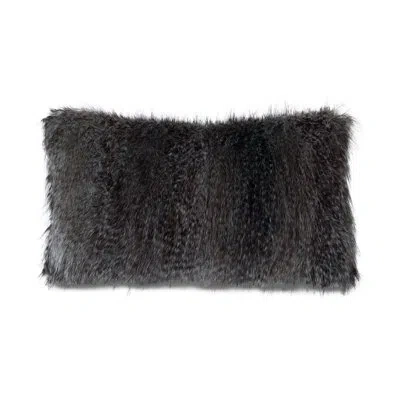 Eastern Accents Indochine Rectangular Faux Fur Pillow Cover & Insert In Gray