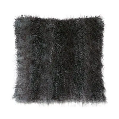 Eastern Accents Indochine Square Faux Fur Pillow Cover & Insert In Gray