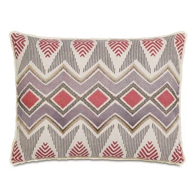 Eastern Accents Joaquin Embroidered Linen Blend Zip Sham In Gray;red