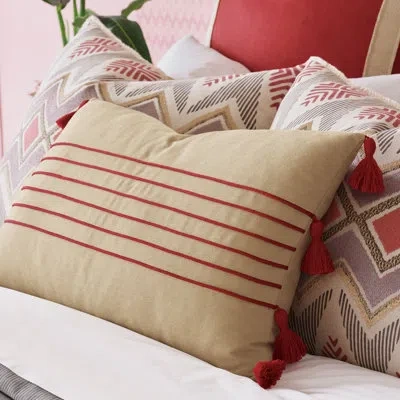 Eastern Accents Joaquin Mini Welt Decorative Pillow In Red;beige