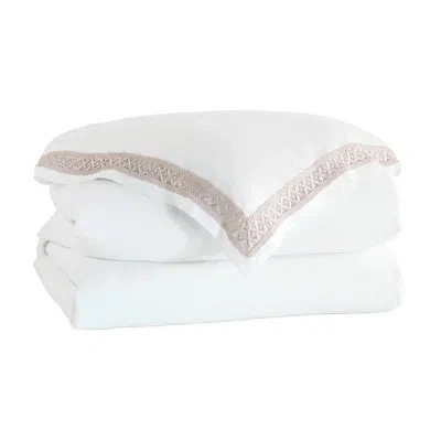 Eastern Accents Juliet Lace Reversible Duvet Cover In White,fawn
