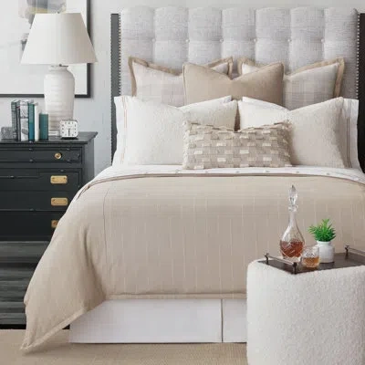Eastern Accents Kelso Pinstripe Tacked Comforter In Brown