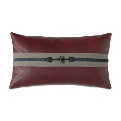Eastern Accents Kilbourn Leather Lumbar Pillow Cover & Insert In Red