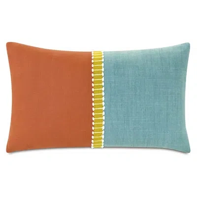 Eastern Accents Kona Linen Reversible Throw Pillow In Orange;teal