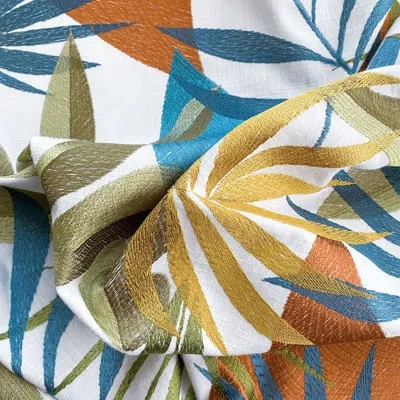 Eastern Accents Kona Performance Cotton Blend Faux Leather Fabric In Multicolor