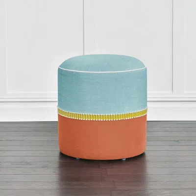 Eastern Accents Kona Upholstered Ottoman In Orange;teal