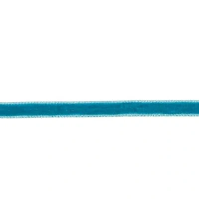 Eastern Accents Lacecap Ribbon Fabric In Turquoise