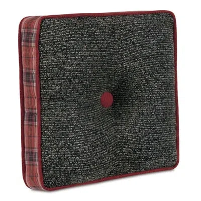 Eastern Accents Lennox Boxed Square Pillow Cover & Insert In Gray;red