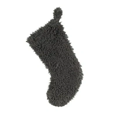 Eastern Accents Lennox Fur Stocking In Mosby Charcoal