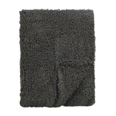 Eastern Accents Lennox Fur Throw In Mosby Charcoal