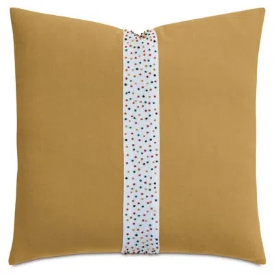 Eastern Accents Linen Throw Square Pillow Cover & Insert In White;yellow
