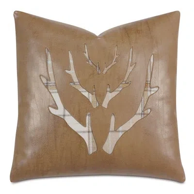Eastern Accents Lodge Plaid Antlers Decorative Pillow Cover & Insert In Brown