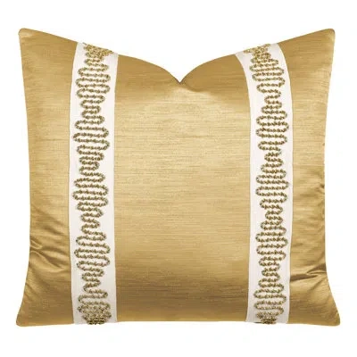 Eastern Accents Lucent Metallic Border Decorative Pillow In Gold
