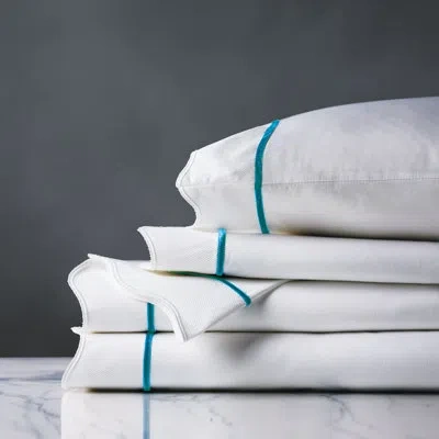 Eastern Accents Luna 300 Thread Count Egyptian Certified Cotton Sateen Sheet Set In White