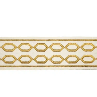 Eastern Accents Luxe Border Fabric In Beige;gold;ivory