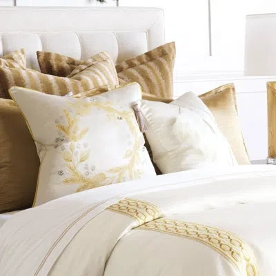 Eastern Accents Luxe Gold/white Duvet Cover Set In Gold,white