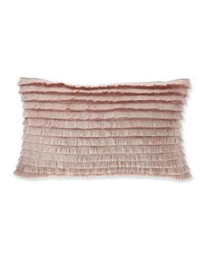 Eastern Accents Mack Heather Pillow With Brush Fringe In Pink