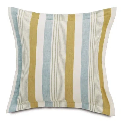 Eastern Accents Magnolia Striped Linen Throw Pillow & Insert In Blue;yellow