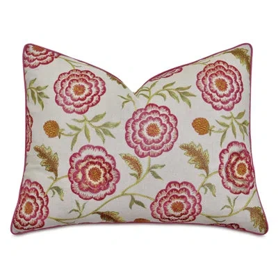 Eastern Accents Marguerite By Alexa Hampton Embroidered Linen Blend Zipper Sham In Samara