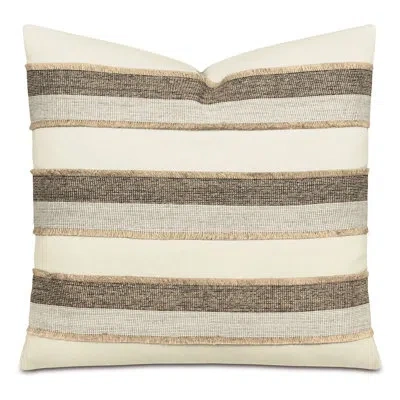 Eastern Accents Marin Mini Fringe Decorative Pillow In Brown;white