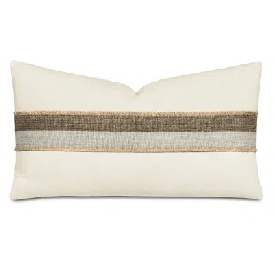 Eastern Accents Marin Mini Fringe/embroidered Pillow Cover & Insert In Filly White