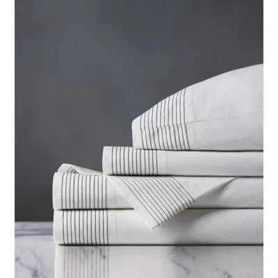 Eastern Accents Marsden Fine Linen Sheet Set In Ivory In White,shale