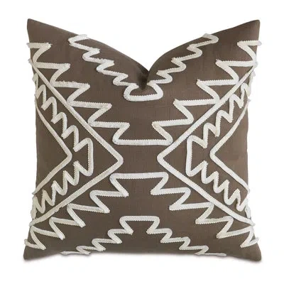 Eastern Accents Maya Square Linen Pillow Cover & Insert In Brown;white