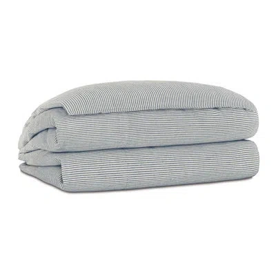 Eastern Accents Mira Striped Button-tufted Comforter In Blue;white