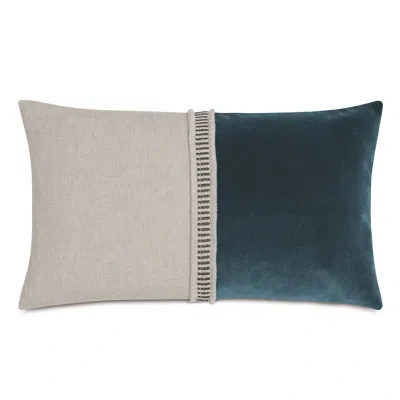Eastern Accents Moab Velvet Lumbar Rectangular Pillow Cover & Insert In Uma Pacific,greer Linen