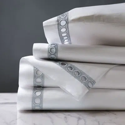 Eastern Accents Montecito By Barclay Butera Egyptian-quality Cotton Sheet Set In White,silver