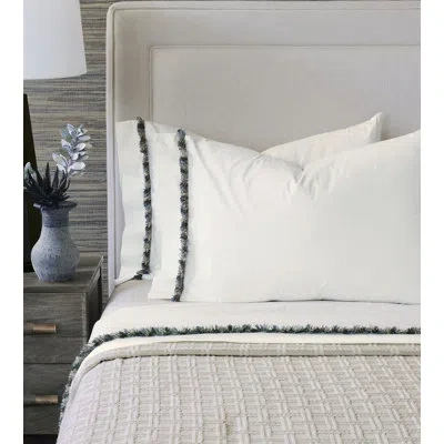 Eastern Accents Monterosa 200 Thread Count Egyptian-quality Cotton Percale Sheet Set In White;gray