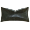 Eastern Accents Muse Vegan Leather Decorative Pillow Cover & Insert Rectangular In Emerald