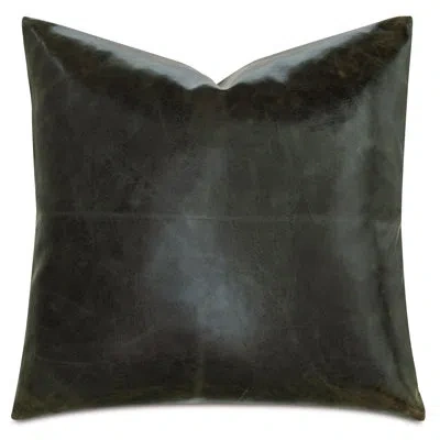 Eastern Accents Muse Vegan Leather Decorative Pillow Cover & Insert Square In Emerald