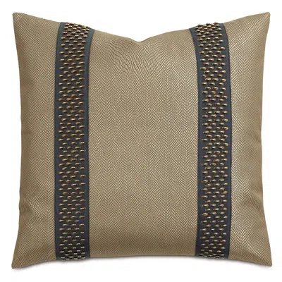 Eastern Accents Natalia Faux Leather Throw Square Pillow Cover & Insert In Black;gold