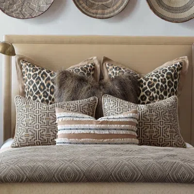 Eastern Accents Naya Beige Cotton Blend Eclectic Duvet Cover
