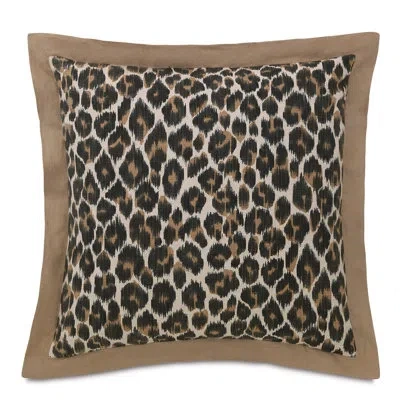 Eastern Accents Naya Down Animal Print Euro Sham In Black;brown