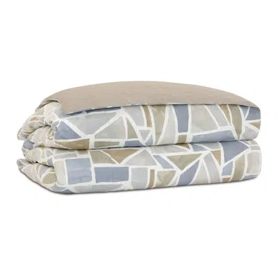 Eastern Accents Oliver Geometric Button-tufted Comforter In Blue;neutral