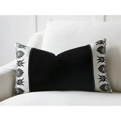 Eastern Accents Paris Hand Painted Cotton Pillow Cover & Insert In Luxe Onyx
