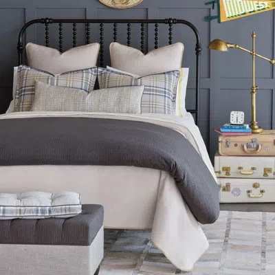 Eastern Accents Pattinson Gray 100% Cotton Striped Duvet Cover In Gray,taupe,beige