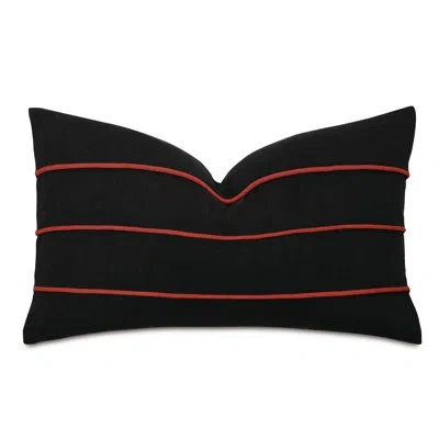 Eastern Accents Percival By Alexa Hampton Rectangular 100% Linen Pillow Cover & Insert In Black