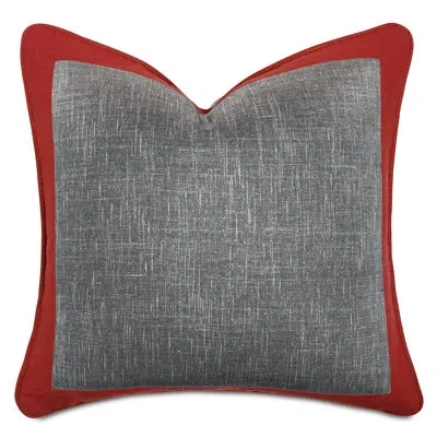 Eastern Accents Percival By Alexa Hampton Square Pillow Cover & Insert In Gray;red