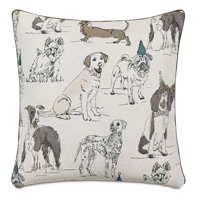 Eastern Accents Pets Buddy's Bash Textured Decorative Square Pillow Cover & Insert In Taupe;gray