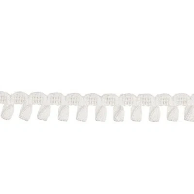 Eastern Accents Pineapple Bobble Loop Trim Fabric In White