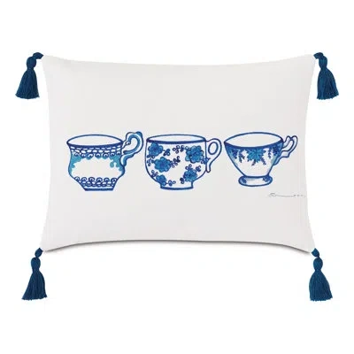 Eastern Accents Porcelain Tea Cup Outdoor Rectangular Pillow Cover & Insert In Blue;white