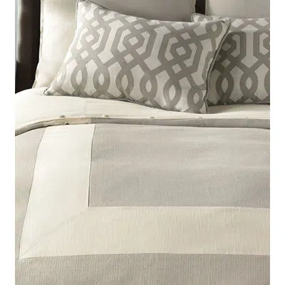 Eastern Accents Rayland Striped Cotton Blend Comforter In Tan,white
