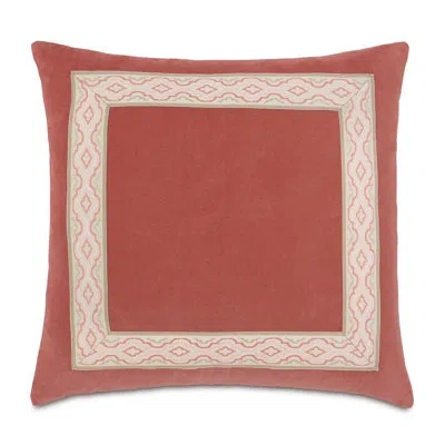 Eastern Accents Rena Lenneka Rose Cotton Throw Pillowcover & Insert In Red