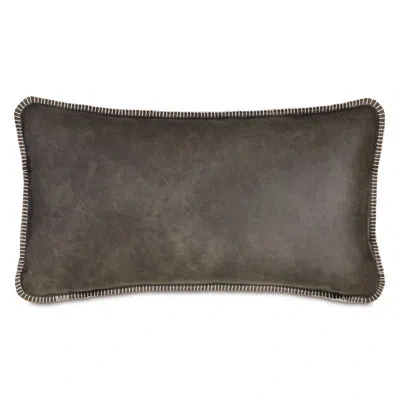 Eastern Accents River Faux Leather Decorative Pillow In Gray