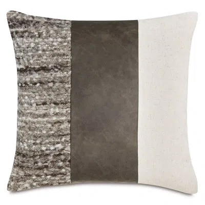 Eastern Accents River Pieced Decorative Pillow In Gray;beige